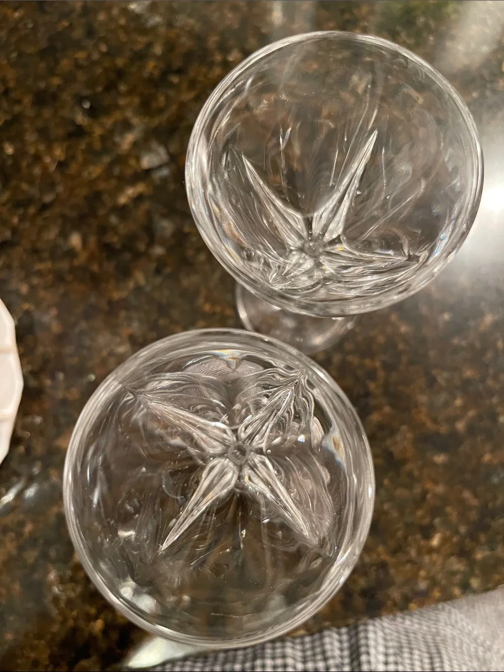 Clear 6” Leaf-free Crystal Barksi  Sherry or Cordial Glasses - Set of 2